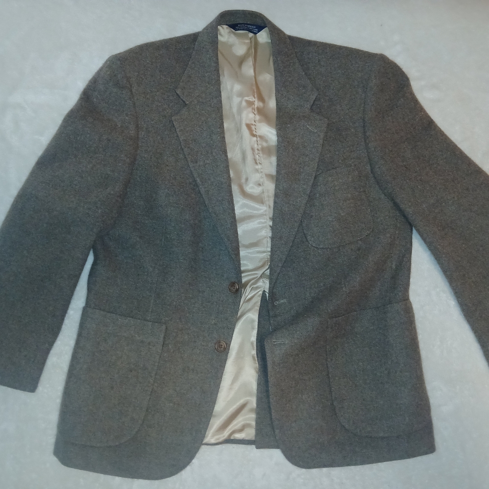 Lands' End Gray Men's Sport Coat 100%wool